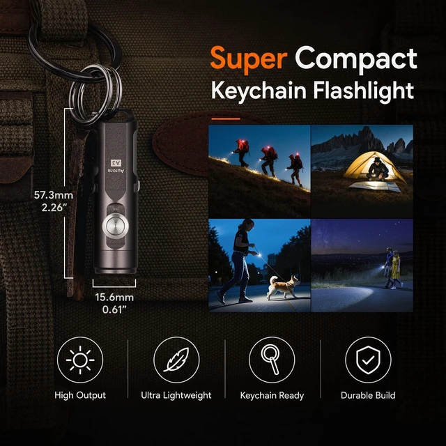 Alt view image 6 of 7 - RovyVon A3 Gen 4 Mini Keychain Flashlight Super Bright 650 Lumens | USB C Rechargeable EDC Flashlight, 5 Brightness Levels, Compact and Portable Small Light for Daily Carry, Camping, Emergency