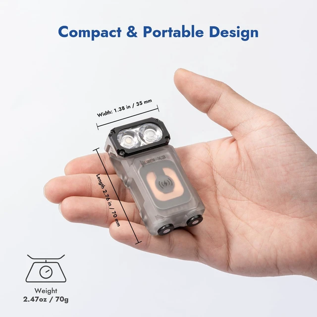 Alt view image 4 of 7 - WUBEN X3 Mini Rechargeable Flashlight with Charging Base 180 Degree EDC Keychain Flashlight Twist Ip65 Waterproof Magnet Pocket Flashlights 10 Mode Type-C Lanyard for Camping, Outdoor,Inspection, Gift