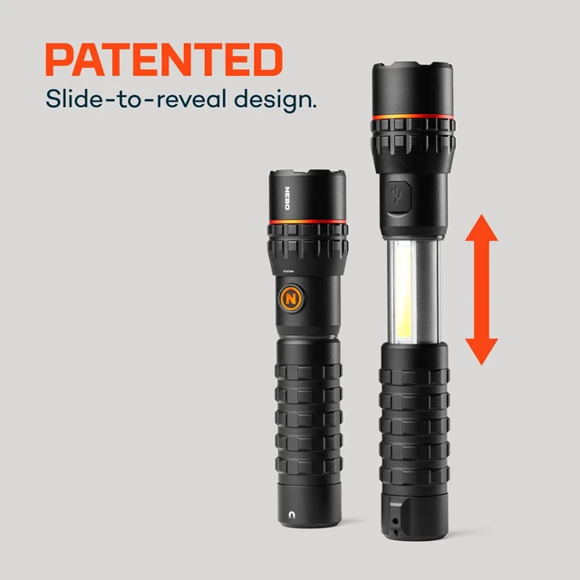 Alt view image 5 of 7 - NEBO SLYDE KING Flashlight | High Lumens, Rechargeable COB Work Light & LED Flashlight, Waterproof, Magnetic Base, Great for Camping & Hunting, Includes Charging Cable