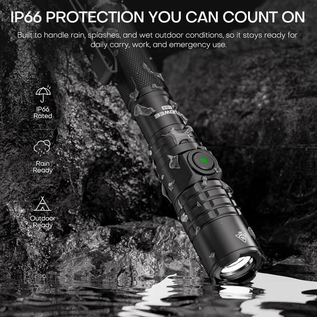 Alt view image 6 of 7 - TUOWEE EDC Tactical Flashlight Rechargeable,Dual Modes 1200 High Lumens Pen Flashlight, Dual Switch Pocket LED Flashlight, Super Bright Small Flash Light for Emergency, Camping, Home