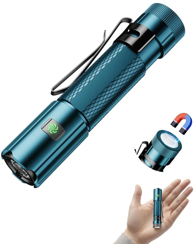 Main image of Mini Pen Flashlight 1500 High Lumens, EDC Small Handheld LED Flashlight | Rechargeable with USB-C, 6 Modes, Magnetic Base, Pocket Clip, Waterproof Pocket Flash Light for Camping, Emergency