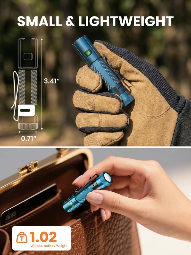 Alt view image 3 of 7 - Mini Pen Flashlight 1500 High Lumens, EDC Small Handheld LED Flashlight | Rechargeable with USB-C, 6 Modes, Magnetic Base, Pocket Clip, Waterproof Pocket Flash Light for Camping, Emergency