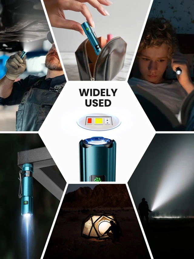Alt view image 7 of 7 - Mini Pen Flashlight 1500 High Lumens, EDC Small Handheld LED Flashlight | Rechargeable with USB-C, 6 Modes, Magnetic Base, Pocket Clip, Waterproof Pocket Flash Light for Camping, Emergency