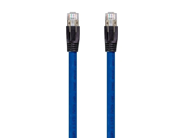 Alt view image 2 of 7 - Monoprice Cat8 Ethernet Network Cable - 5 Feet - Black | 2GHz, 40Gbps, 24AWG, S/FTP - Entegrade Series