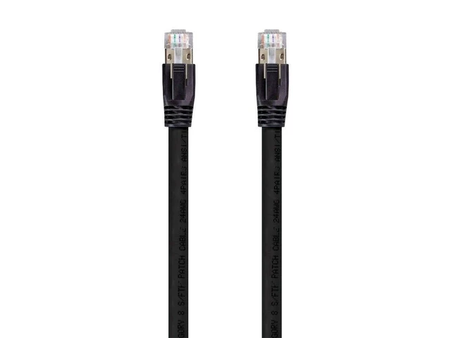 Alt view image 3 of 7 - Monoprice Cat8 Ethernet Network Cable - 5 Feet - Black | 2GHz, 40Gbps, 24AWG, S/FTP - Entegrade Series
