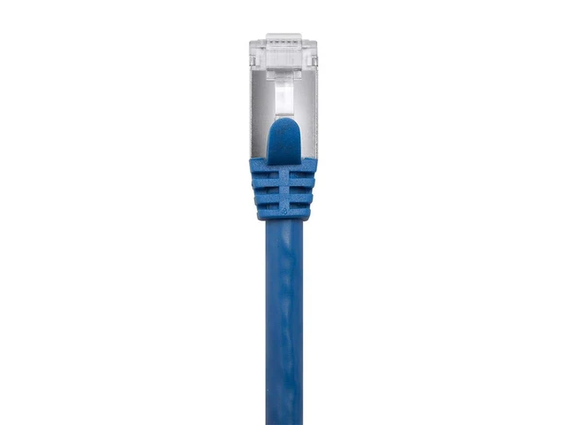 Alt view image 2 of 6 - Monoprice Cat7 15ft Blue Patch Cable Double Shielded (S/FTP) 26AWG 10G Pure Bare Copper Snagless RJ45 Entegrade Series Ethernet Cable