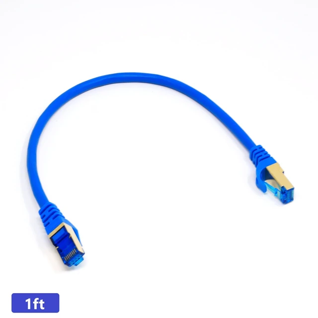 Alt view image 3 of 7 - QualGear Cat 7 Ethernet Patch Cable, 50 Feet, Blue | 10 Gbps, 600 MHz, Double Shielded S/FTP, 26 AWG OFC, PoE Supported, QG-CAT7R-50FT-BLU