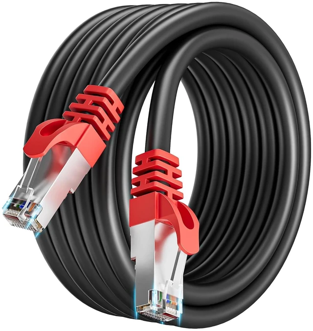 Main image of Cat 7 Ethernet Cable 20ft, High Speed 10Gbps, Cat7 Patch Cable 20 feet | SFTP Cat 7 Triple Shielded Internet Cords, Gold-Plated Connectors, Compatible with Gaming PS5/4/3 Xbox PC Laptop Modem Router