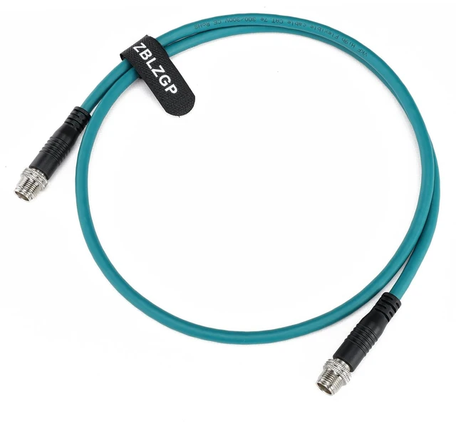 Alt view image 4 of 4 - ZBLZGP M12 XCode 8Pin Male to Male Cat7e Shielded 10Gbps GigE Cable, 1M (3.3Ft) PROFINET/EtherNet/IP Cable for Machine Vision, Industrial Automation Dark Green