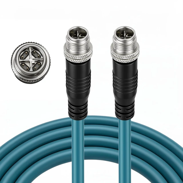 Main image of Eonvic M12 Ethernet Cable X-Code Cat7e 8 Position High Flex Shielded Industrial Gigabit Ethernet Networks Cable for Industrial Application (50CM)