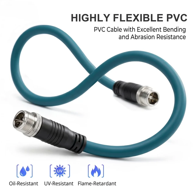 Alt view image 5 of 7 - Eonvic M12 Ethernet Cable X-Code Cat7e 8 Position High Flex Shielded Industrial Gigabit Ethernet Networks Cable for Industrial Application (50CM)
