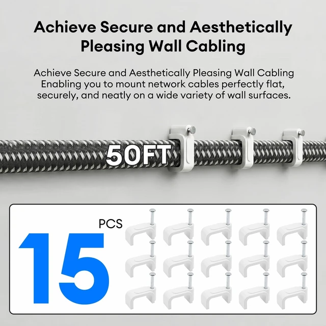 Alt view image 6 of 7 - Molltto Cat 8 50 FT Flat Ethernet Cable, 40Gbps Braided LAN Cable | 40Gbps 2000MHz SFTP Braided LAN Cable for Gaming, Streaming, Work, PS5, PS4, Xbox, Modem, Laptop
