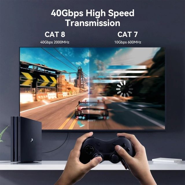 Alt view image 2 of 7 - BENFEI Cat 8 Ethernet Cable 50FT, 40Gbps 2000MHz High Speed LAN Network Cord, 26AWG S/FTP Shielded RJ45 Cable, Indoor/Outdoor Heavy Duty Internet Cable for Gaming PC PS5 Xbox Router Modem Switch