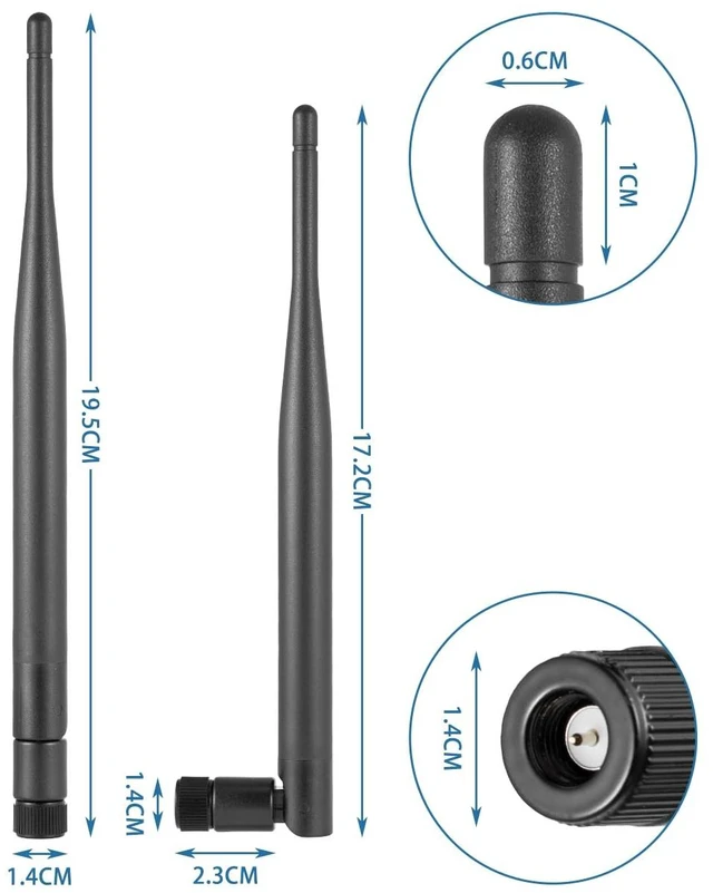 Alt view image 7 of 7 - POBADY 4PCS Dual Band WiFi Antenna 2.4GHz 5GHz 5.8GHz Antenna SMA Male Antenna 5dBi 19cm/7in for WiFi Router Wireless Camera DVR Reverse Monitor