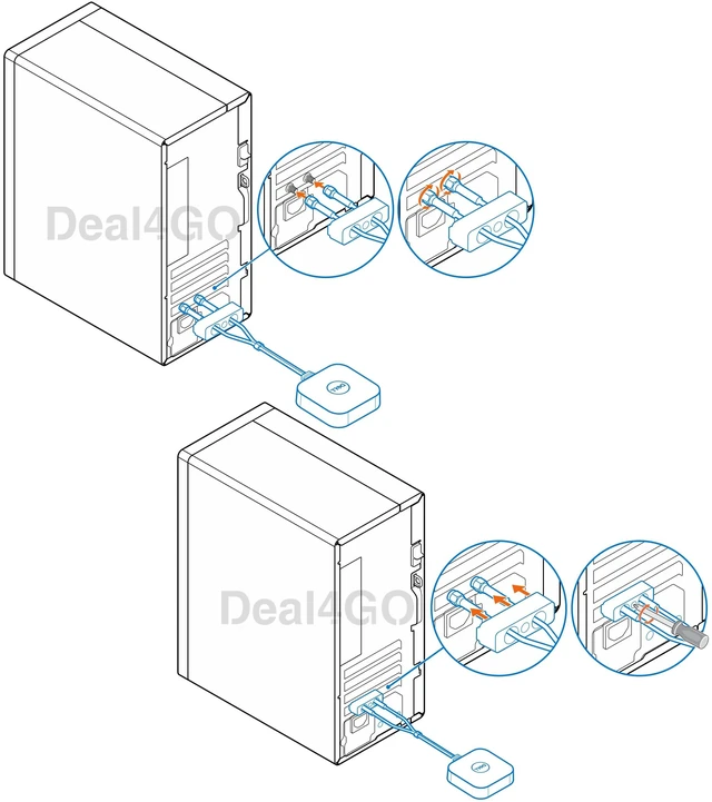 Alt view image 3 of 5 - Deal4GO WiFi Wireless External Antenna Boost TDXPP 917H1 for Dell Optiplex 7070 7050 5070 5040 3070 XPS 8930 8940 Precision 3630 3640 SFF MFF MT Desktop