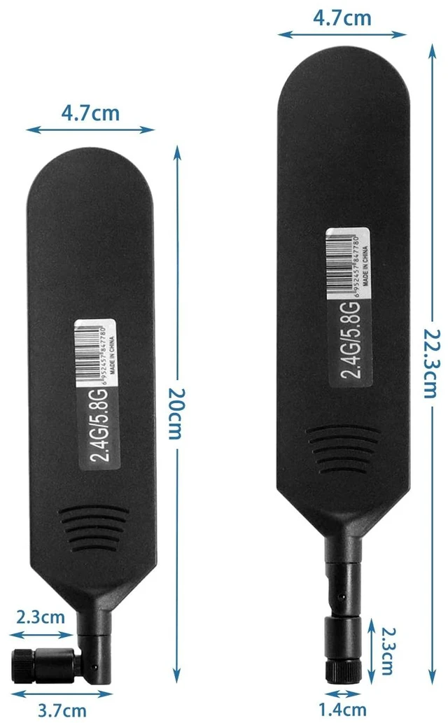 Alt view image 4 of 5 - CHUNCHEN Dual Band WiFi 2.4GHz 5.8GHz 12dBi High Gain Omnidirectional Glue Stick Antenna RP SMA Male Connector Antenna for WiFi Router Wireless Network Card (Black,2pcs)