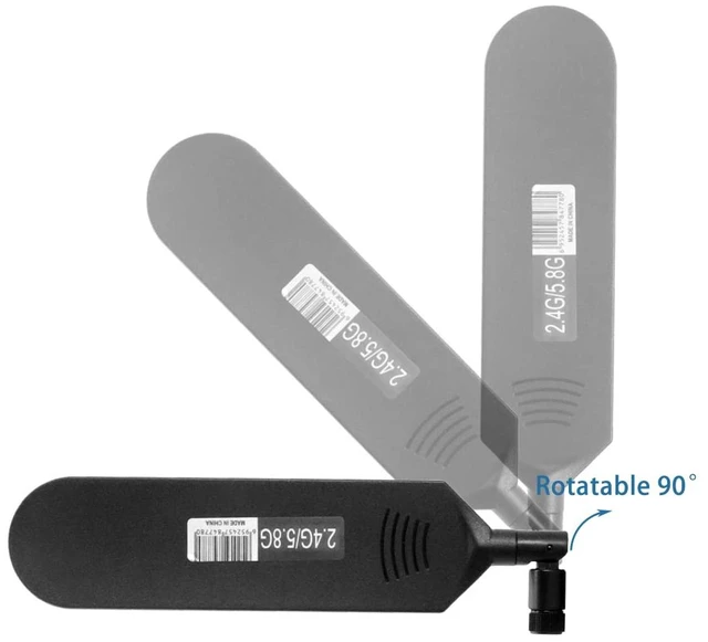 Alt view image 5 of 5 - CHUNCHEN Dual Band WiFi 2.4GHz 5.8GHz 12dBi High Gain Omnidirectional Glue Stick Antenna RP SMA Male Connector Antenna for WiFi Router Wireless Network Card (Black,2pcs)