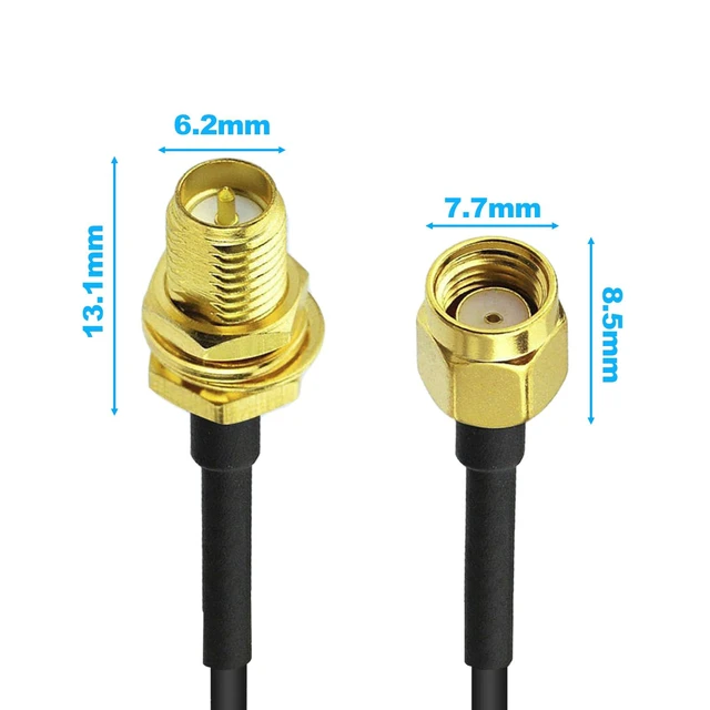 Alt view image 5 of 7 - Kaunosta External WiFi Bluetooth Antenna 2 Sets - 22DBI Long Range MIMO RP-SMA Male Aerial Antenna and 10FT RP-SMA RG174 Extension Cable for Wireless Router Network Devices PC Camera USB Adapter