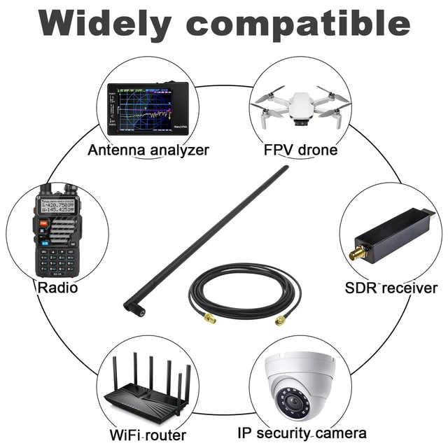 Alt view image 6 of 7 - Kaunosta External WiFi Bluetooth Antenna 2 Sets - 22DBI Long Range MIMO RP-SMA Male Aerial Antenna and 10FT RP-SMA RG174 Extension Cable for Wireless Router Network Devices PC Camera USB Adapter
