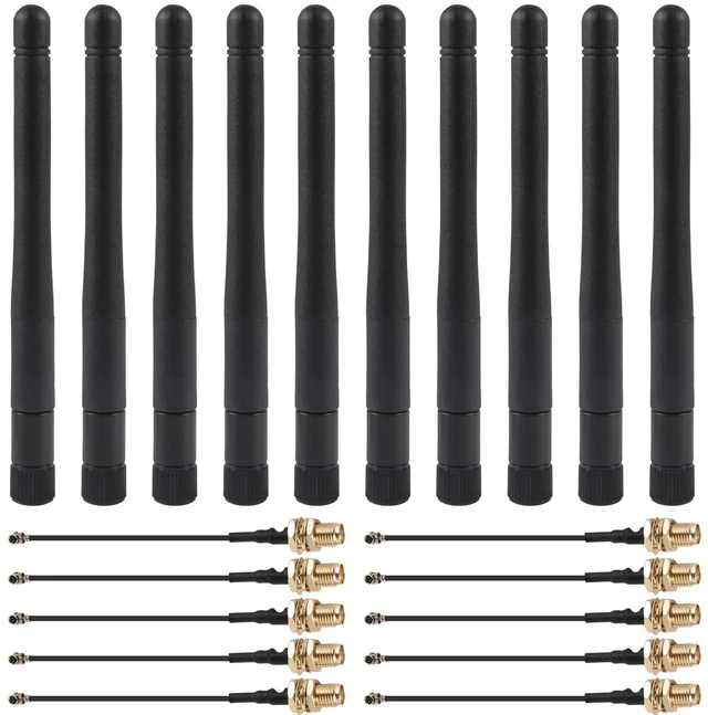 Main image of 10Set 3dBi WiFi Antenna 2.4GHz Antenna for USB Adapter with U.FL to Female SMA Cable for Arduino Wemos D1 M1 ESP8266 ESP32 ESP-07
