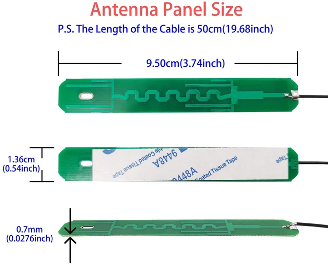Alt view image 2 of 5 - Internal Laptop WiFi Antenna 8dBi Dual-Band Mini PCIe U.FL MHF1 Cable 50cm | 2.4GHz 5.8GHz, PCB design, UFL Connector. Mini PCIe wifi card antenna onlynot for M.2/NGFF