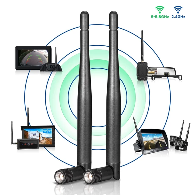 Alt view image 4 of 6 - Bingfu Dual Band WiFi 2.4GHz 5GHz 5.8GHz Replacement Antenna for Furrion Back Up RV Rear View Backup Camera Truck Tractor Trailer Pickup SUV Vehicle Trail Reverse Monitor Camera Mimo Antennas (4 Pack)