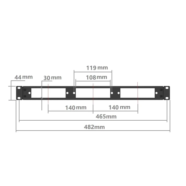 Alt view image 3 of 3 - JINGCHENGMEI 2 Pack of 1U 19 inches Blank Fiber Patch Panel for 3 LGX Panels