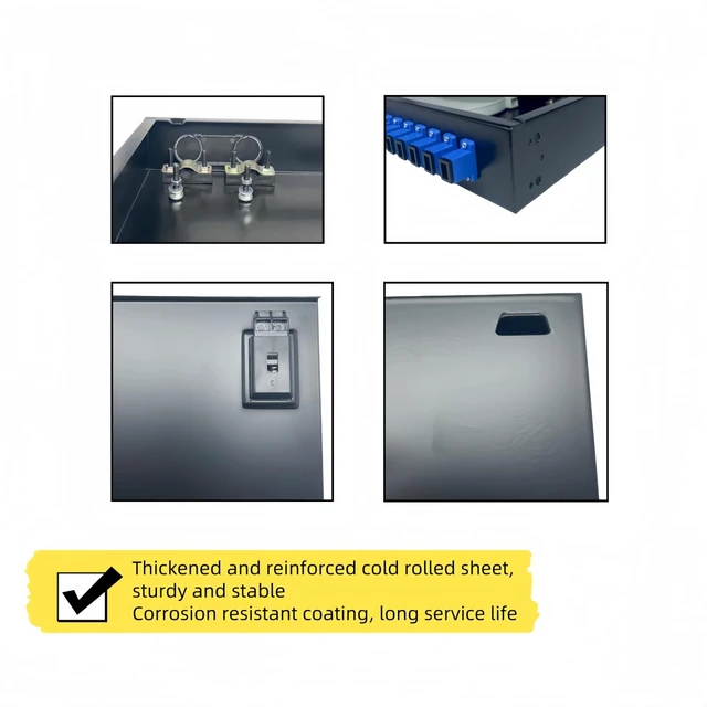 Alt view image 4 of 5 - TXWTXPJ 24 Port SC UPC Singlemode Fiber Patch Panel 24 Core 1U 19 Inch Rack Mount Enclosure with Pigtails and Couplers for LAN
