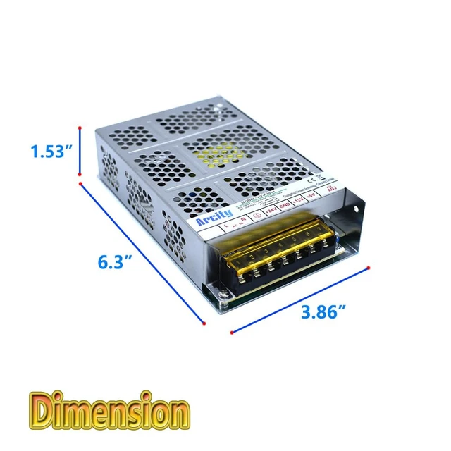 Alt view image 3 of 7 - Arcity 5V 12V 24V Output Switching Power Supply Unit Adjustable for Video Multi Games Machine Console Cocktail CCTV Computer DIY Horizontal New(+5V/8A +12V/8A +24V/3A)
