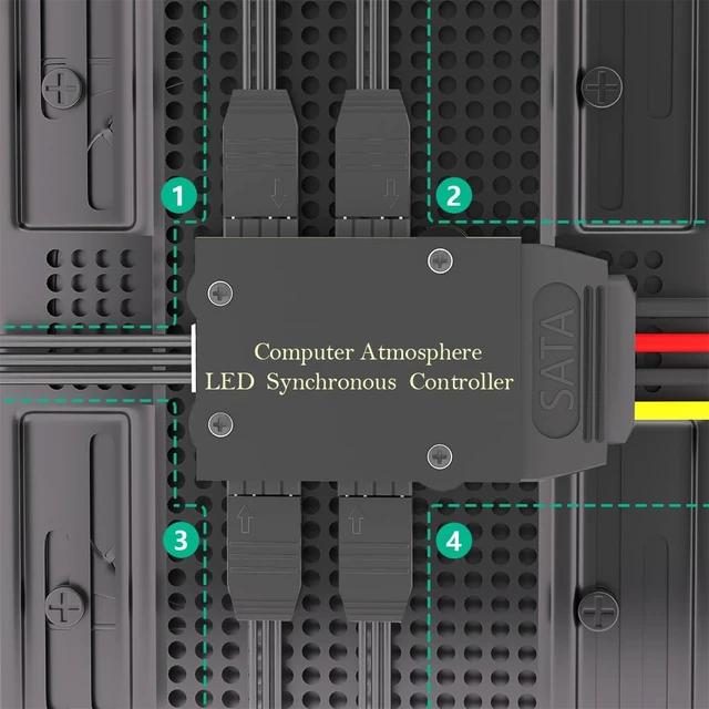 Alt view image 5 of 7 - 5V 3PIN A-RGB Fan Controller, 5V Lighting Controller, Computer Atmosphere RGB LED Synchronization Controller for Desktop PC