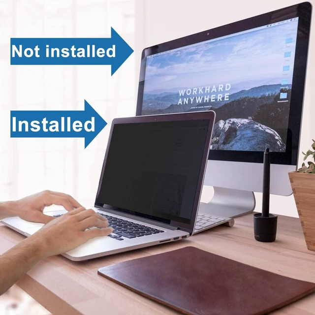 Alt view image 2 of 7 - IPROKKO Laptop Privacy Screen 16 Inch 16:10 Aspect Ratio Computer | Removable Anti Glare&Scratch, Blue Light Filter Privacy Shield, Spy Protector for 1920x1200 HP Dell Lenovo Acer Asus Thinkpad