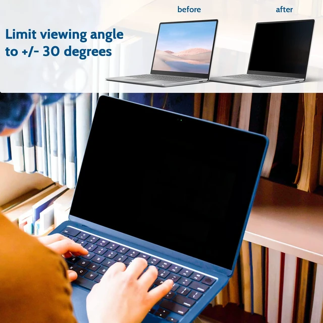 Alt view image 7 of 7 - IPROKKO Laptop Privacy Screen 16 Inch 16:10 Aspect Ratio Computer | Removable Anti Glare&Scratch, Blue Light Filter Privacy Shield, Spy Protector for 1920x1200 HP Dell Lenovo Acer Asus Thinkpad