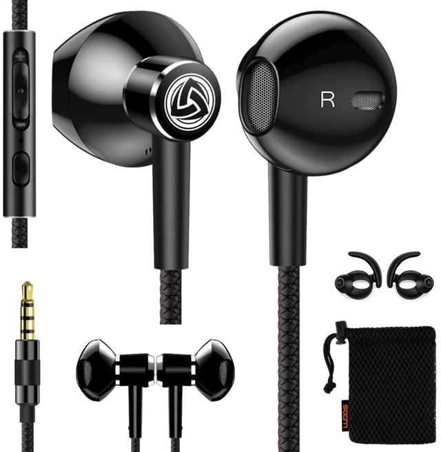 Main image of LUDOS SPECTA Wired Earbuds in-Ear Headphones, 5 Years Warranty, Earphones with Microphone for Clear Calls, Noise Isolating, for iPhone, iPad, Samsung, Laptop, School Students, Kids, Women, Small Ears