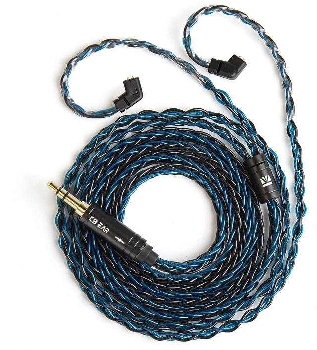 Main image of KBEAR ST12 Recessed 2Pin IEM Cable, in Ear Monitor Replacement Earphone Cable, 8 Core 4N OFC Silver-plated Headphone Extension Wire for KZ ZS10 PRO/ZSN PRO X/CCA CRA Earbuds Wired (Blue, 2PIN-C 3.5MM)
