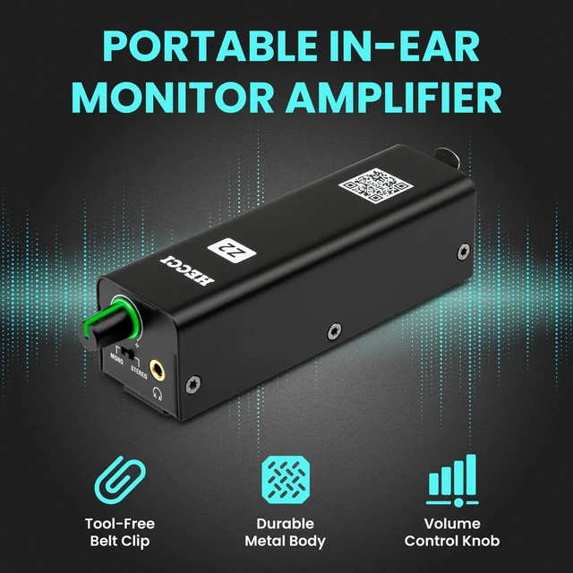 Alt view image 2 of 7 - HECCI Z2 Wired Portable in Ear Monitor Amplifier, Headphone Amp with XLR and TRS Output, Headphone Amplifier with Stereo/Mono Switch for Keyboardists, Drummers, Guitar