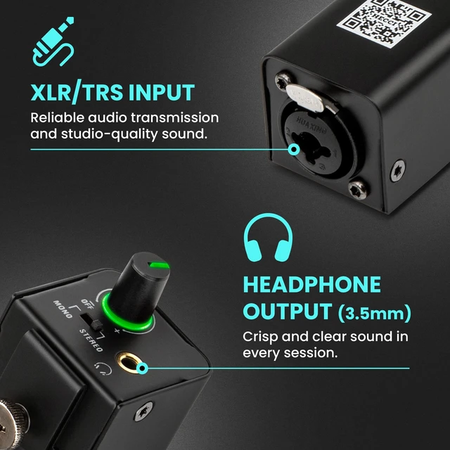 Alt view image 5 of 7 - HECCI Z2 Wired Portable in Ear Monitor Amplifier, Headphone Amp with XLR and TRS Output, Headphone Amplifier with Stereo/Mono Switch for Keyboardists, Drummers, Guitar
