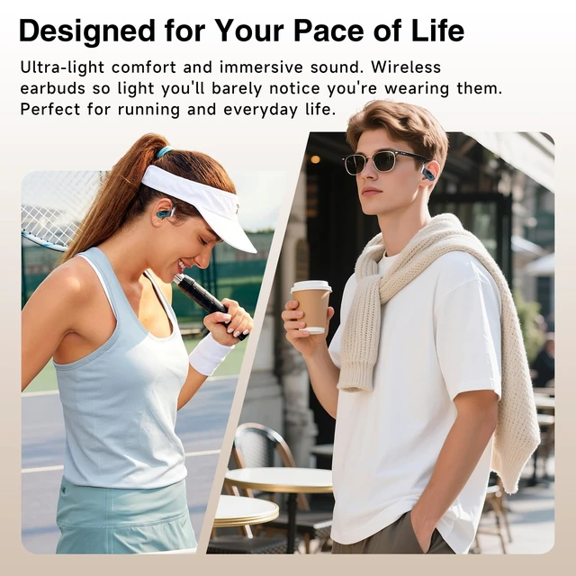Alt view image 7 of 7 - Earbuds 120 Hrs Bluetooth Headphones Sport with Fast Charging Case | Dual LED Display Deep Bass ENC Earhooks Hi-Res Audio Clear Calls and Mic Easy Button Controls IPX7 Waterproof for Gym/Workout