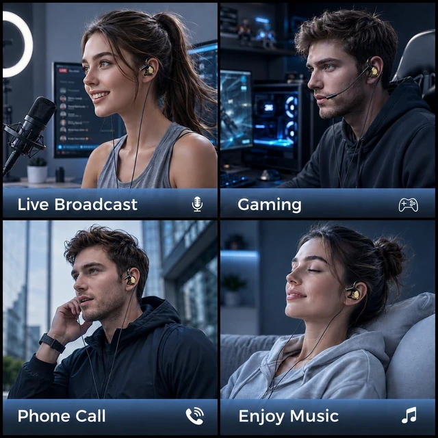 Alt view image 7 of 7 - HOTOIQ Wired Gaming Earbuds with Mic, Deep Bass Noise Isolating in-Ear Headphones, 16Ohm Low Impedance 3.5mm Jack Earphones with Volume Control, for PS5 PS4 Xbox PC Phone Online Class Streaming