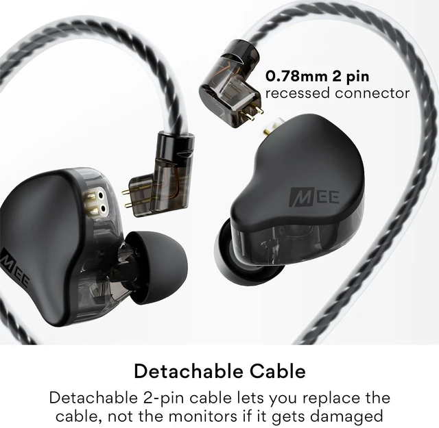 Alt view image 4 of 7 - MEE audio CORE 2 Dual-Driver Hybrid in-Ear Monitor Wired Headphones, Black | Dynamic + Balanced Armature IEMs for Deep Bass & Crisp Detail, Detachable Cable Earbuds for Musicians, Gaming, 3.5mm plug