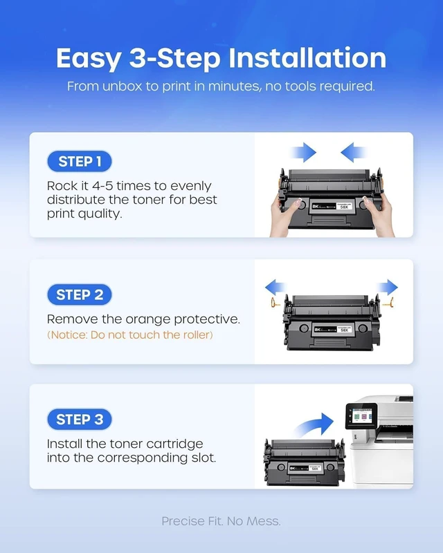 Alt view image 4 of 14 - 58X CF258XBlack Toner Cartridge M404n Compatible for HP 2 Pack,with Chip | High Yield Compatible for HP 58X CF258X 58A CF258A Toner Cartridge for LaserJet Pro M404dn MFP M428fdw M428fdn M428dw Printer