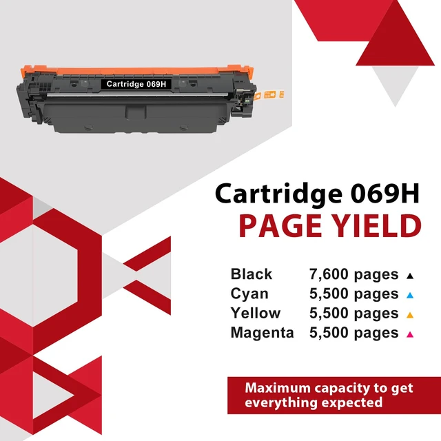 Alt view image 2 of 6 - 069 069H Toner CartridgeSet for Canon MF753Cdw 069MF751Cdw High Capacity | Compatible for Canon Color ImageCLASS MF750C LBP674C LBP674Cdw MF752Cdw MF756Cx LBP673Cdw LBP674Cx Series Printer Ink B/C/Y/M