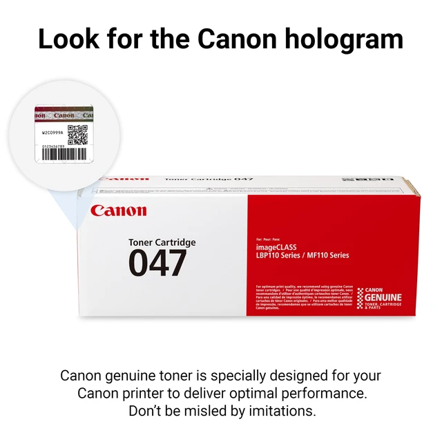 Alt view image 2 of 3 - Canon Genuine 047 Black Toner Cartridge Compatible with LBP113w, MF113w