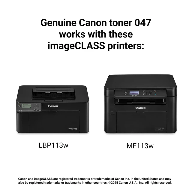 Alt view image 3 of 3 - Canon Genuine 047 Black Toner Cartridge Compatible with LBP113w, MF113w