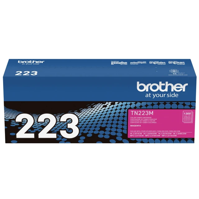 Alt view image 7 of 7 - Brother Genuine TN223M Standard Yield Magenta Toner Cartridge (TN223 Series) (for use with HL-3210CW, HL-3270CDW, HL-3230CDN, MFC-L3770CDW, MFC-L3750CDW Printers