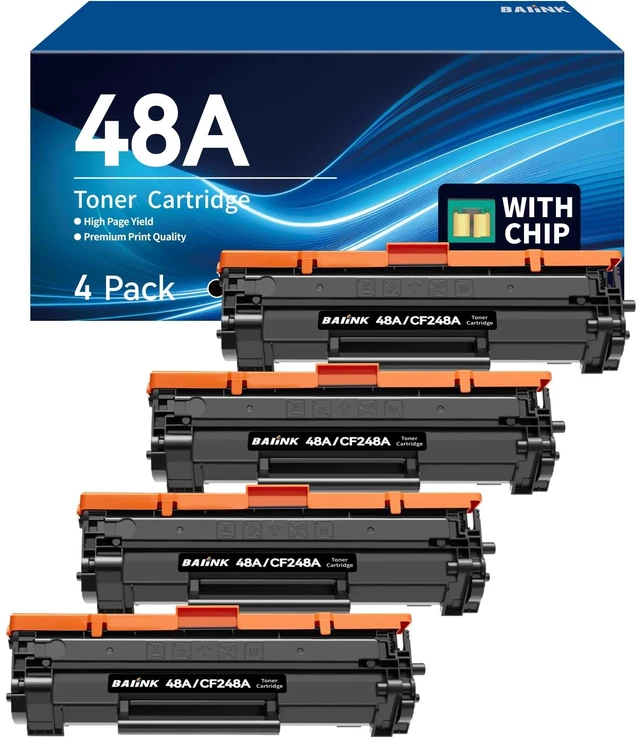 Main image of BAIINK Compatible 48A Toner Replacement for HP 48A Toner Cartridge Black | CF248A Compatible with HP Pro M15w M15a M16w M16a MFP M28w M28a M29w M29a Printer (4 Black)