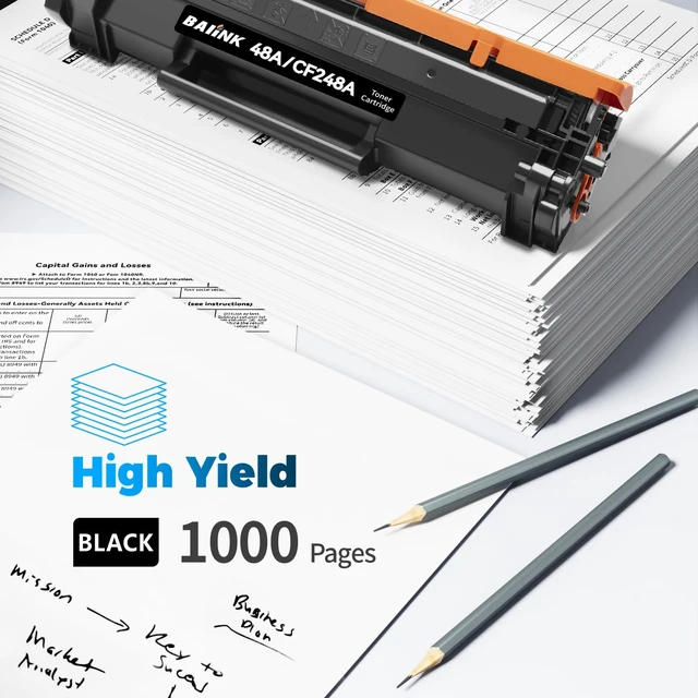 Alt view image 3 of 6 - BAIINK Compatible 48A Toner Replacement for HP 48A Toner Cartridge Black | CF248A Compatible with HP Pro M15w M15a M16w M16a MFP M28w M28a M29w M29a Printer (4 Black)