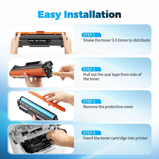 Alt view image 4 of 6 - BAIINK Compatible 48A Toner Replacement for HP 48A Toner Cartridge Black | CF248A Compatible with HP Pro M15w M15a M16w M16a MFP M28w M28a M29w M29a Printer (4 Black)