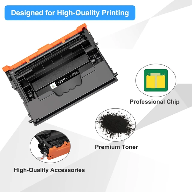 Alt view image 4 of 6 - 37A Black Toner Cartridge Compatible for HP M607 M608 CF237A 37X CF237X | Compatible for HP 37A LaserJet Enterprise M608x M608dh M608dh M609x M609 MFP M633 M632 M631 M631h M633fh Printer Ink (1-Pack)