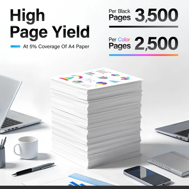 Alt view image 3 of 7 - 075H Toner Cartridge 4-Pack High Yield with Chip Black Cyan Yellow Magenta Replacement for Canon 075 Compatible Color imageCLASS MF662Cdw MF663Cdw MF665Cdw LBP646Cdw LBP647Cdw MF660C LBP640C Printer