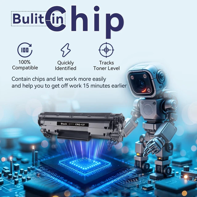 Alt view image 2 of 7 - CRG137 Toner Cartridge 4 Pack, with Chip, High Yield, 2400 Pages | Compatible for Canon 137 Black CRG-137 9435B001AA for ImageClass D570 MF232w MF247dw MF249dw MF216n MF236n LBP151dw Printer